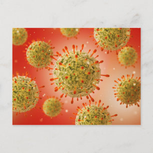 Postal Vista Microscópica Del Virus Herpes 1
