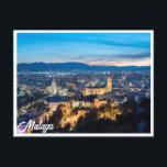 Postal Vista nocturna de la Catedral de Málaga en Málaga,<br><div class="desc">Vista nocturna de la Catedral de Málaga. Espectacular vista nocturna de Málaga,  España</div>