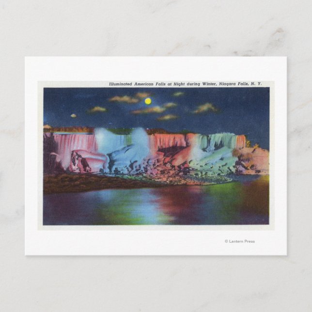 Postal Vista nocturna de la isla Luna del nuevo puente ar (Anverso)