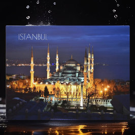 Postal Vista nocturna de la Mezquita Azul de Estambul Tur