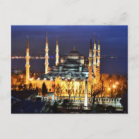 Vista nocturna de la Mezquita Azul de Estambul Tur