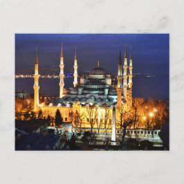 Postal Vista nocturna de la Mezquita Azul de Estambul Tur