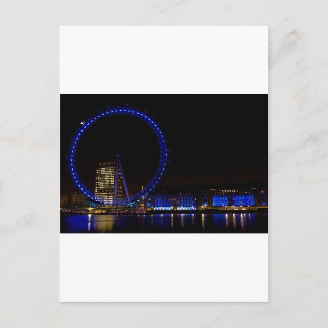 Postal Vista nocturna de London Eye (Anverso)