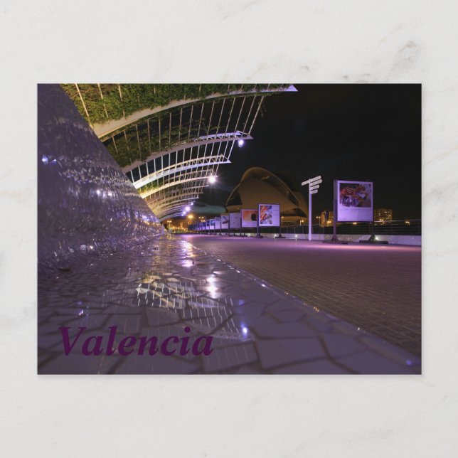 Postal Vista nocturna de Valencia (Anverso)