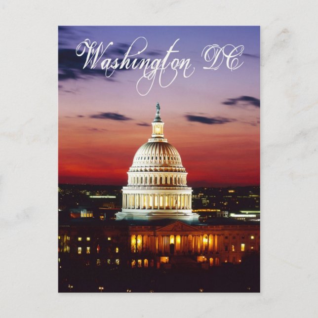 Postal Vista nocturna del Capitolio de Estados Unidos (Anverso)