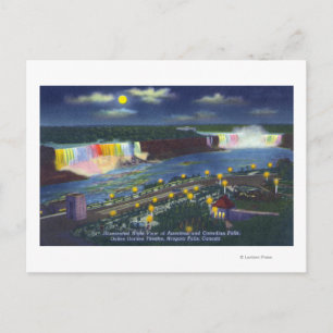 Postal Vista nocturna del Teatro Oakes Garden y