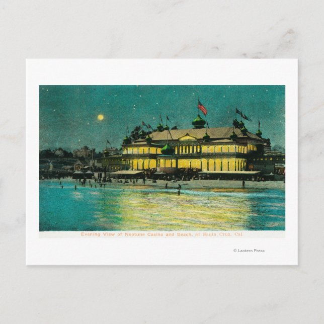 Postal Vista nocturna exterior del Neptune Casino & (Anverso)
