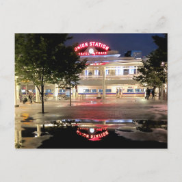 Postal Vista nocturna increíble, Union Station, Denver, C