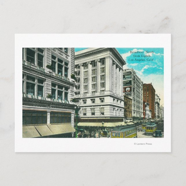 Postal Vista norte de Broadway desde el octavo (Anverso)