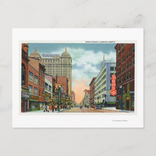 Postal Vista norte de la calle principal (Anverso)