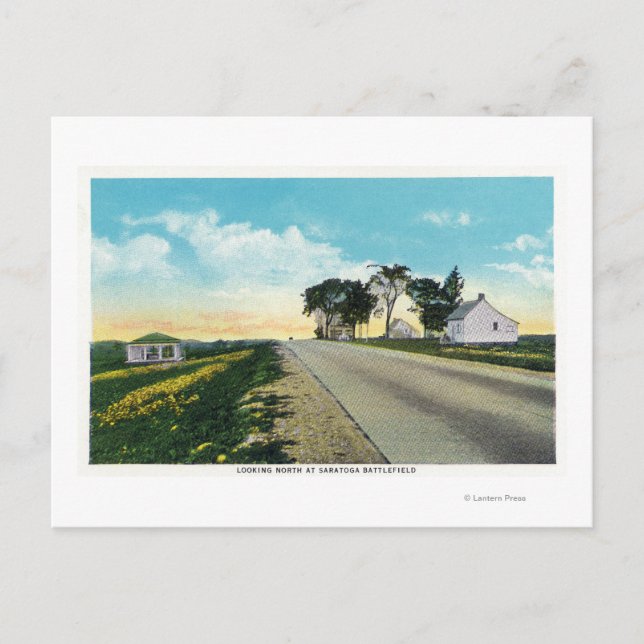 Postal Vista norte del campo de batalla de Saratoga (Anverso)