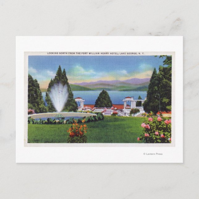 Postal Vista norte del lago desde Ft. William Henry (Anverso)
