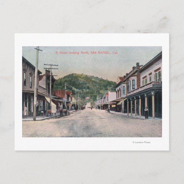 Postal Vista Norte desde la calle BSan Rafael, CA (Anverso)