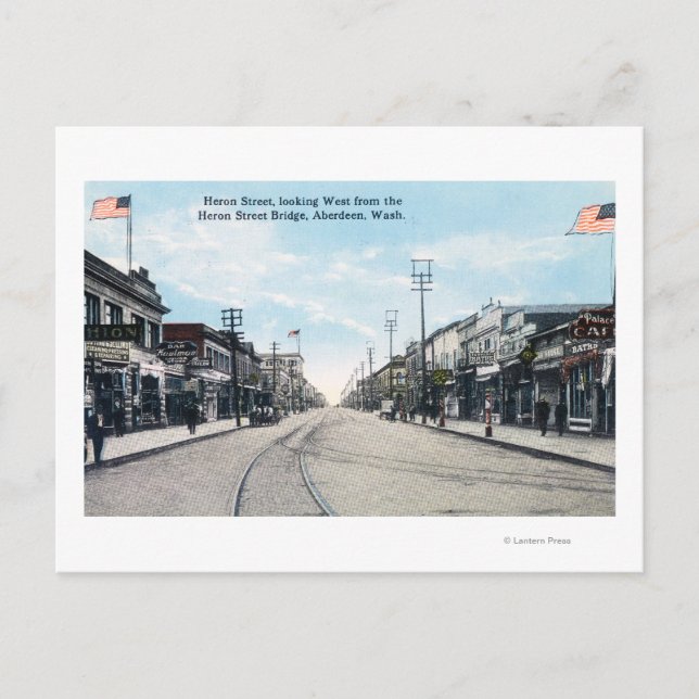 Postal Vista occidental de la calle Heron desde el puente (Anverso)