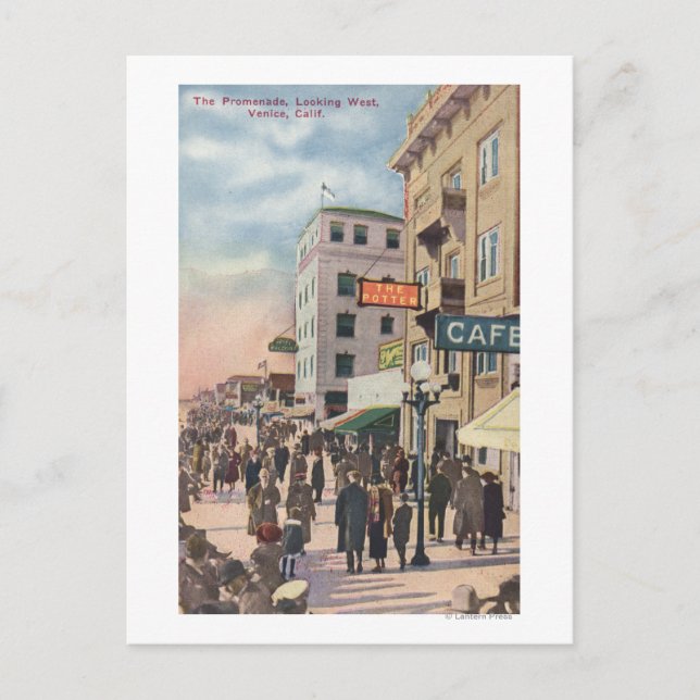 Postal Vista occidental del paseo marítimo (Anverso)