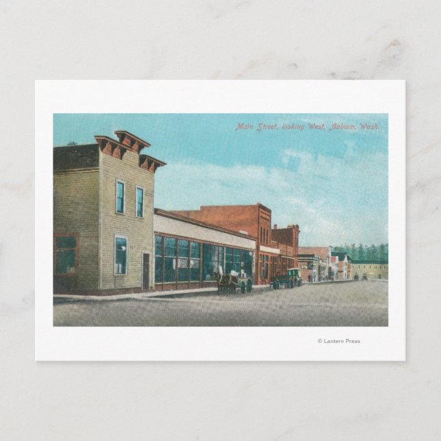 Postal Vista occidental desde la calle principal (Anverso)