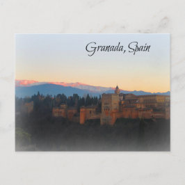 Postal Vista panorámica al atardecer de Alhambra y Granda