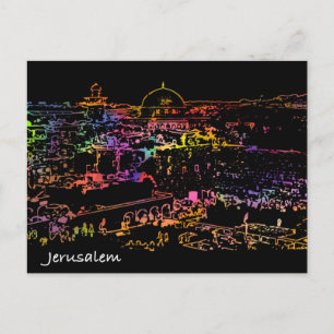 Postal Vista panorámica Ciudad Vieja Jerusalén