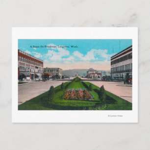 Postal Vista panorámica de Broadway, WA