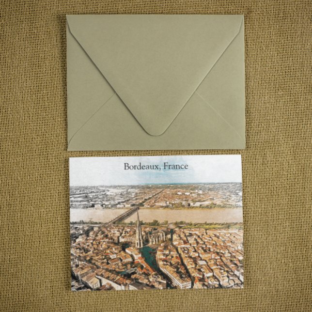 Postal Vista panorámica de Burdeos Francia (beautiful bordeaux france postcard)