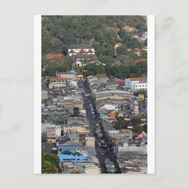 Postal Vista panorámica de Kandy, Sri Lanka (Anverso)