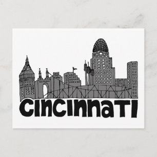 Postal Vista panorámica de la ciudad   Cincinnati, Ohio