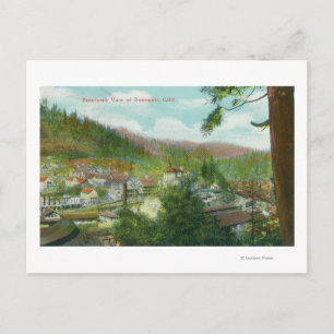 Postal Vista panorámica de la ciudad de Dunsmuir, CA