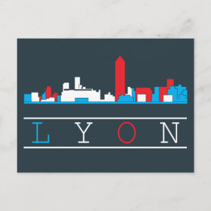 Postal Vista panorámica de la ciudad   Lyon, Francia