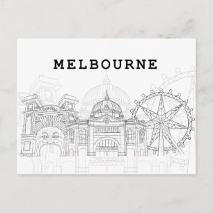 Postal Vista panorámica de la ciudad Melbourne, Austral
