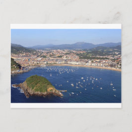 Postal Vista panorámica de la hermosa costa de San Sebast