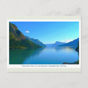 Postal Vista panorámica de Lustrafjorden 