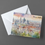 Postal Vista panorámica de pintura de color de agua de Vi<br><div class="desc">Podrá visitar esta colorida postal de Viena Austria,  que cuenta con obras de arte acuáticas de la capital austriaca,  con sus monumentos y monumentos. Un gran recuerdo y una idea de regalo para todos los turistas.</div>