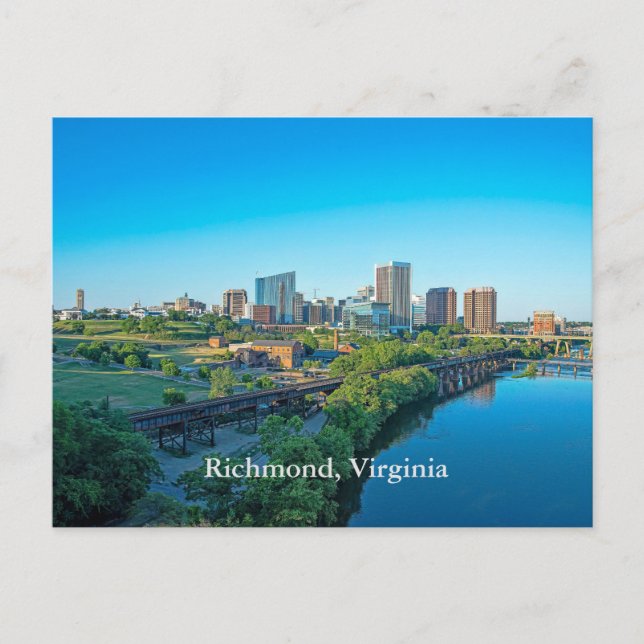Postal Vista panorámica de Richmond, Virginia (Anverso)