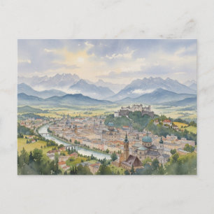 Postal Vista panorámica de Salzburgo Austria