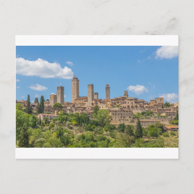 Postal Vista panorámica de San Gimignano Toscana Italia (Anverso)