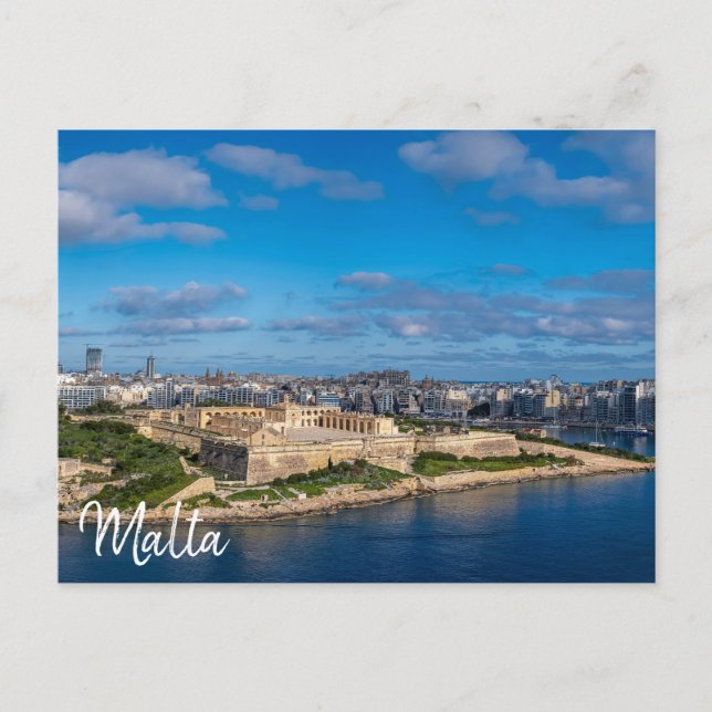 Postal Vista panorámica de Sliema en Malta (Anverso)
