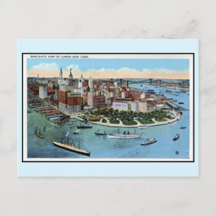 Postal Vista panorámica de una vieja ciudad de Nueva York
