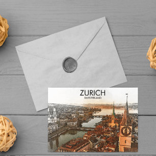 Postal Vista panorámica de Zurich Suiza