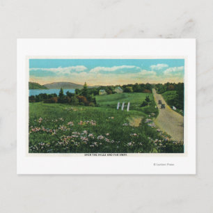 Postal Vista panorámica del campo, sobre las colinas y le