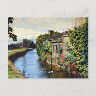 Postal Vista panorámica del Canal de Galway City Irlanda