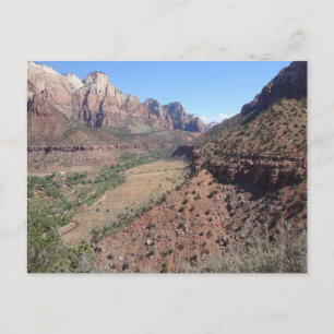 Postal Vista panorámica del cañón de Zion desde Watchman