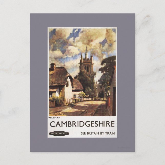 Postal Vista panorámica del país Poster de Ferrocarriles  (Anverso)