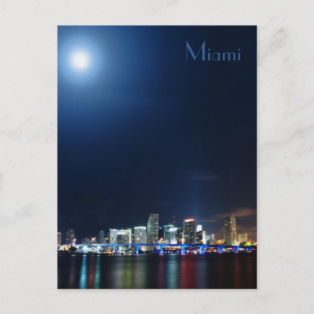 Postal Vista panorámica nocturna de Miami - Postcard (Anverso)
