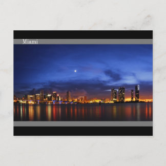 Postal Vista panorámica nocturna de Miami - Postcard