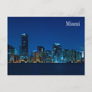 Postal Vista panorámica nocturna de Miami - Postcard