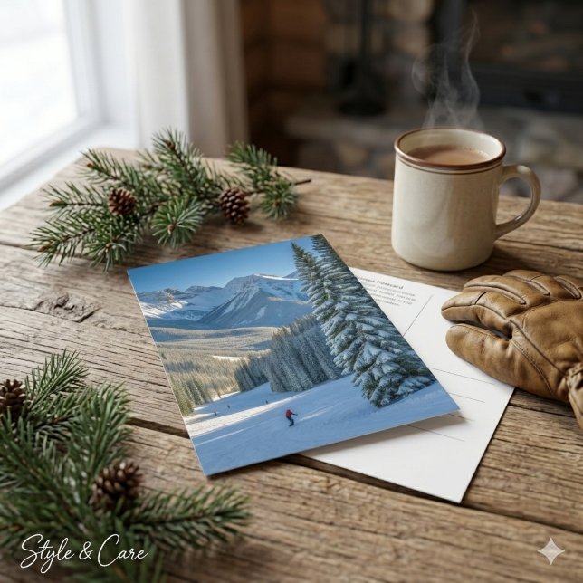 Postal Vista personalizada de la montaña del Aspen Ski Re (Personalized Aspen Ski Resort Mountain View Postcard)