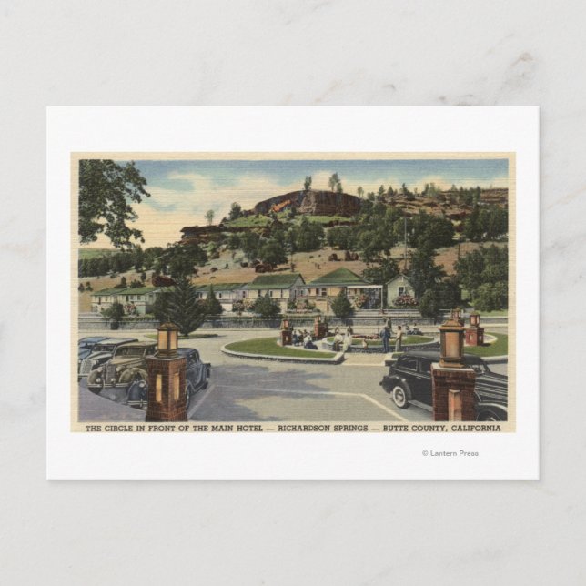 Postal Vista principal de los hoteles en Richardson Sprin (Anverso)
