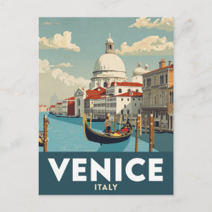 Postal Vista romántica del canal de Venecia