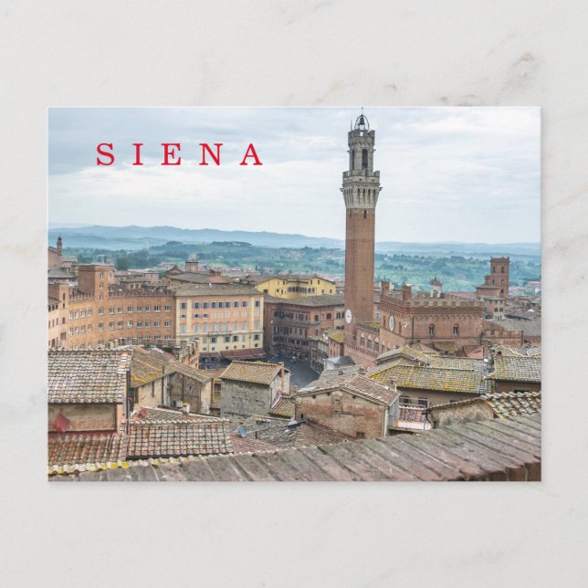 Postal vista Siena Piazza del Campo (Anverso)