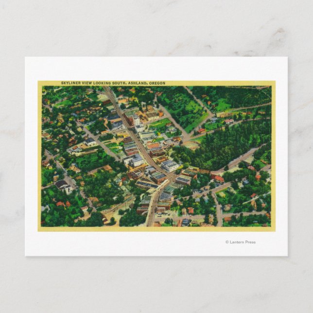 Postal Vista Skyliner con vistas al sur de Ashland, OR (Anverso)